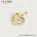 34500 XUPING fashion Synthetic CZ  14K gold color little girl heart shape   pendant